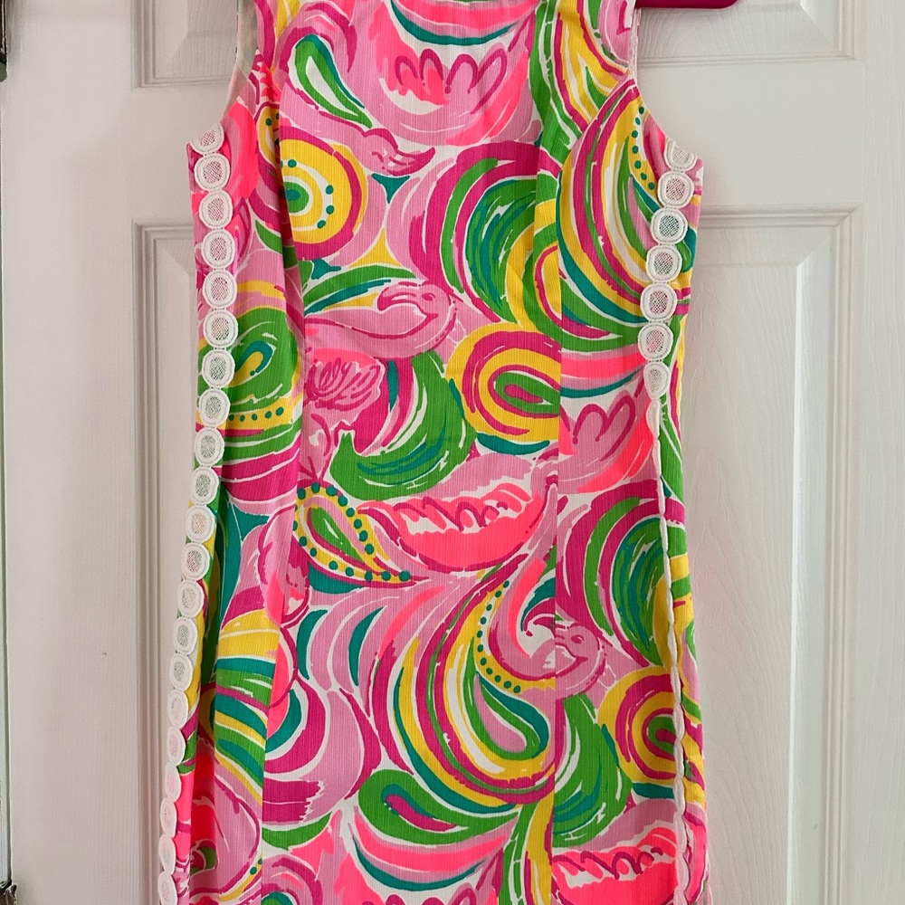 Lilly Pulitzer Colorful Shift Dress with Swirl Pattern